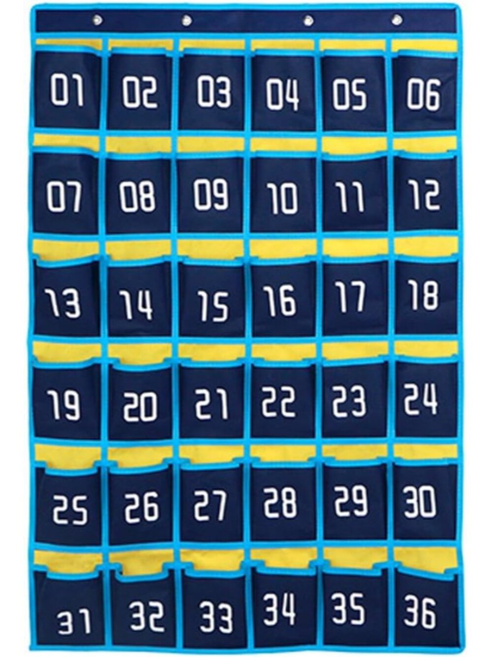36 Numbered Pockets Classroom Pocket Chart for Cell Phone Holder